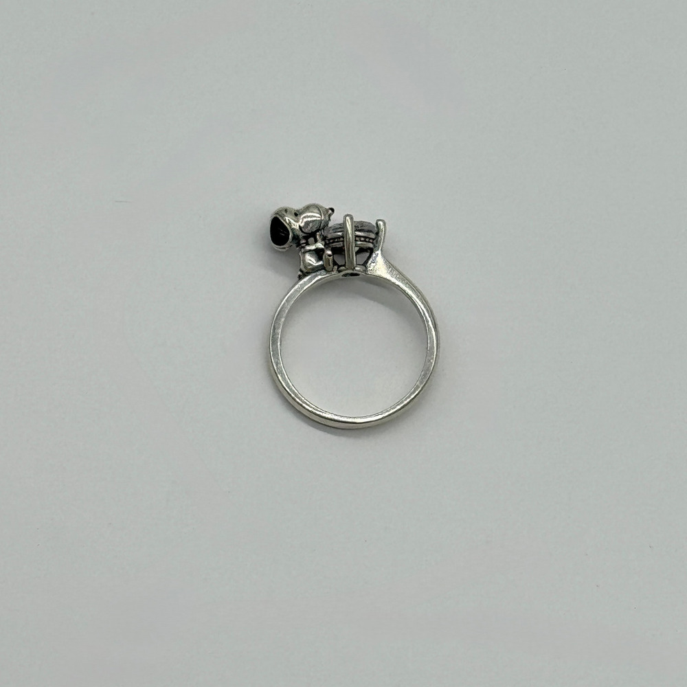Snoopy 3D CZ Women’s Ring Sterling Silver S925 Size 8 NEW - Picture 3 of 4